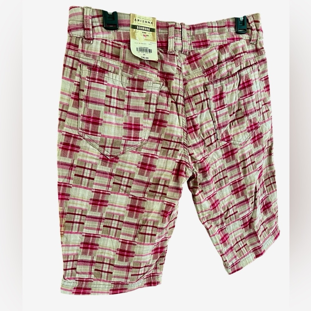 Arizona Jean Company Pink Plaid Bermudas New with Tags - Picture 7 of 7